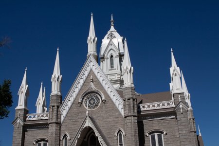 Salt Lake Assembly Hall op Temple Square van de mormonen